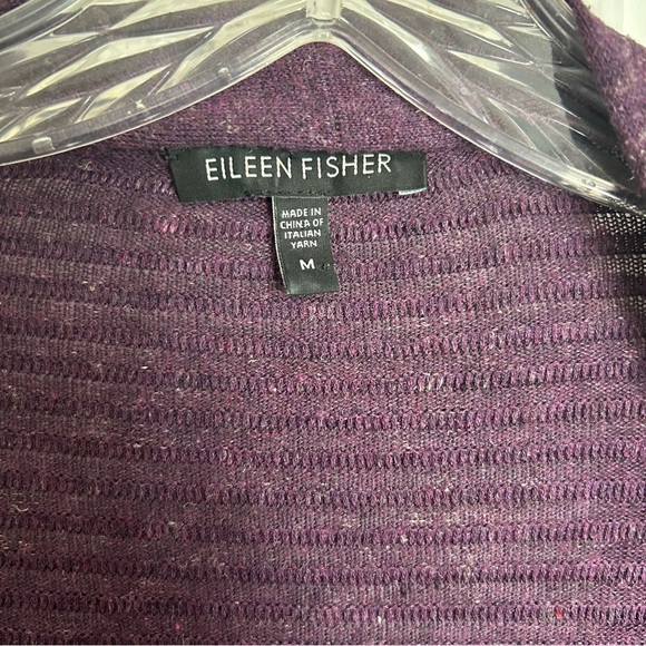 Eileen Fisher Waterfall Cardigan Aubergine Sz MED - Picture 3 of 4